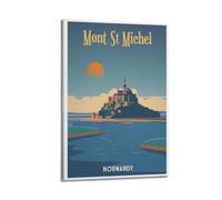 EERS Poster de voyage vintage Mont St. Michel - Normandie - France - Impression sur toile murale moderne pour chambre à coucher - 30 x 45 cm