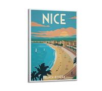 EERS Poster de voyage vintage Nice Côte d'Azur - Impression sur toile murale moderne pour chambre à coucher - 40 x 60 cm