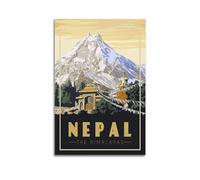 EERS Poster décoratif vintage sur toile représentant le Népal Himalaya, décoration murale moderne pour chambre à coucher (40 x 60 cm)