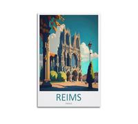 EERS Poster vintage de ville de REIMS FRANCE - Impression sur toile murale moderne pour chambre à coucher - 40 x 60 cm
