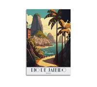 EERS Poster vintage de ville de Rio de Janeiro au Brésil - Impression sur toile murale moderne pour chambre à coucher - 40 x 60 cm