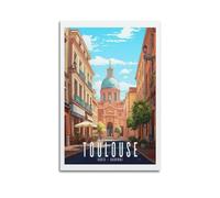 EERS Poster vintage de ville de TOULOUSE HAUTE GARONNE - Impression sur toile murale moderne pour chambre à coucher (50 x 75 cm)