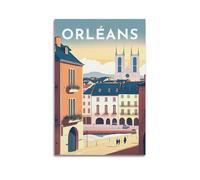 EERS Poster vintage de ville d'Orléans - Impression sur toile moderne pour chambre à coucher - 30 x 45 cm