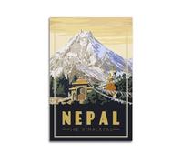 EERS Poster vintage de ville et de voyage au Népal des Himalayas - Impression sur toile murale moderne pour chambre à coucher - 40 x 60 cm