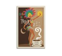 EERS Poster vintage sur toile représentant un café du Brésil, un carnaval, une décoration murale moderne pour chambre à coucher (30 x 45 cm)