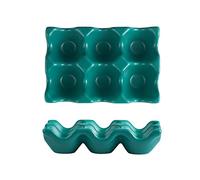 EESLL Lot de 2 plateaux à œufs en céramique pour 6 tasses - Pour réfrigérateur et cuisine