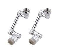 EESLL Lot de 2 rallonges de robinet rotatives à 1080 degrés, rotation à 1080 degrés, filtre anti-éclaboussures universel pour cuisine, salle de bain, rallonge de robinet double mode Chromée