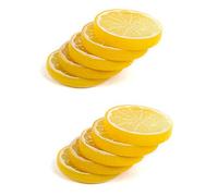 EESLL Lot de 20 tranches de citron artificielles, fausses tranches de citron décoratives, réalistes, modèle de fruits, accessoire de remplissage de vase pour la maison, cuisine, fête, décoration de