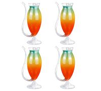 EESLL Lot de 4 verres à vin créatifs en verre de vampire avec paille, verre à jus en verre transparent (250 ml)