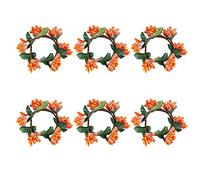 EESLL Lot de 6 anneaux de bougie pour piliers, 4,1 cm de diamètre, baies artificielles, petite couronne pour bougeoir