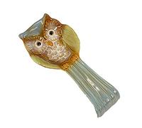 EESLL Repose-cuillère en céramique en forme de hibou pour cuisinière de cuisine, repose-cuillère à soupe, repose-louche pour comptoir de cuisine