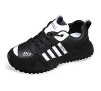 Eestfy Baskets Homme Grande Taille décontractées, Tige PU avec Mesh Respirant, Semelle Souple PVC pour Amorti et Massage, Lacets, Chaussures Basses pour Usage Quotidien,Noir,42 EU