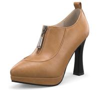 Eestfy Bottines À Plateforme Femme Bottines À Fermeture Éclair Avant Bout Pointu Talon Aiguille Bottes Habillées À Haut Talon pour Sortie Nocturne Et Fête Mode Européenne