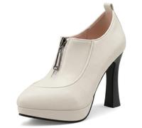 Eestfy Bottines À Plateforme Femme Bottines À Fermeture Éclair Avant Bout Pointu Talon Aiguille Bottes Habillées À Haut Talon pour Sortie Nocturne Et Fête Mode Européenne