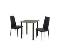 Vidaxl Ensemble De Table Et Chaise De Salle À Manger 3 Pièces Noir Multicolore