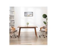 Vidaxl Chaise Pivotante À Manger Taupe Bois Courbé Et Tissu Gris