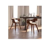 vidaXL Chaises de Salle à Manger 2 pcs Crème Similicuir et Bois courbé