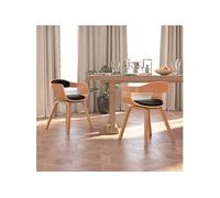 Eetkamerstoelen 2 st gebogen hout en kunstleer zwart3092379