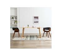 2x Bois Courbé Chaises de Salle à Manger Crème Tissu Dîner Cuisine vidaXL