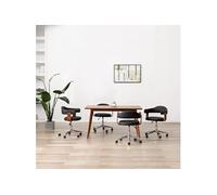 Vidaxl Chaises Pivotantes À Dîner 4 Pcs Noir Bois Courbé Et Similicuir Noir
