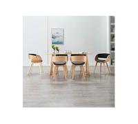 Eetkamerstoelen 6 st gebogen hout en kunstleer zwart278867