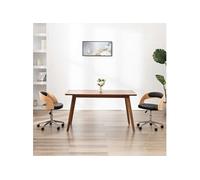 Eetkamerstoelen draaibaar 2 st gebogen hout en kunstleer zwart3054917