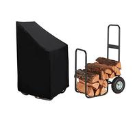 EEUK Housse de protection pour chariot à bûches uniquement robuste pour bois de chauffage extérieur avec fermeture éclair pour étagère en bois (taille : 53,3 x 96,5 x 63,5 cm, couleur : noir)