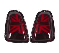 EEUNKT Feux arrière à LED style Union Jack JCW avec lentille rouge, compatibles avec Mini Cooper R56 R57 R58 R59 LCI 2011-2015 (feu stop et clignotant).