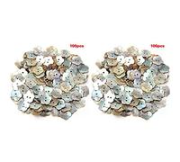 Eeuye Lot de 200 Perles Bouton en Nacre Coquillage Fleur 15mm