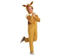 Eevee Pokémon kinderkostuum, officiële Pokémon-jumpsuit met capuchon en oren