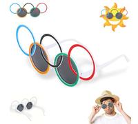 Eevhrqw Lunettes Jo 2024,Lunettes De Fête À Cinq Anneaux,Lunettes De Soleil, Décorations De Fête Sportive, Lunettes en Papier pour Activités Sportives D'été