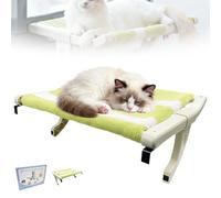 Eevhrqw Purrloft Cat Bed,Hanging Cat Bed with Strong Support,Supports Up to 50lbs, Easy One-Step Slide Clamp Adjustment for Windows, Secure Cat Perch Hammock Bed with Premium Comfort-A