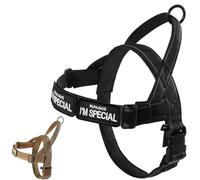 Eeyfarog Harnais réglable pour chiens de petite, moyenne et grande taille, réfléchissant, anti-fuite, noir, taille M