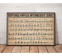 Eeypy Ashtaga Vinyasa Intermediate Series Poster de yoga vintage Décoration murale pour la maison, cadeau de maison, salle de bain, chambre à coucher, salon 20,3 x 30,5 cm