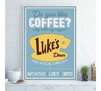 Eeypy Gilmore Girls Plaque décorative classique en métal avec inscription « Luke's Diner » - 20,3 x 30,5 cm