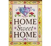 Eeypy Home Sweet Home Plaque rustique colorée avec cœur en étain 30,5 x 40,6 cm
