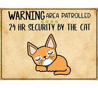 Eeypy Panneau de cour personnalisé avec inscription « Sleeping Dog and Cat Warning Area Patrolled 24hr Security by The Dog and Cat » - 20,3 x 30,5 cm