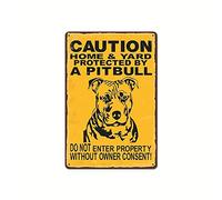 Eeypy Plaque d'avertissement en métal jaune avec inscription « Caution Be Ware of Dog » - 20,3 x 30,5 cm