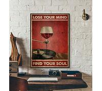 Eeypy Plaque décorative en étain avec inscription « Lose Your Mind Find Your Soul » - Style vintage - 30,5 x 20,3 cm