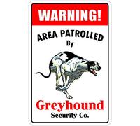 Eeypy Plaque en métal vintage avec inscription « Warning Area Patrolled by Greyhound » - 20,3 x 30,5 cm