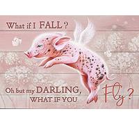 Eeypy Plaque métallique rétro en métal avec inscription « What if I Fall Oh but My Darling What if You Fly Home »