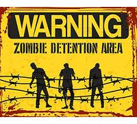 Eeypy Plaque murale en métal avec avertissement zombie zone de détention - 20,3 x 30,5 cm
