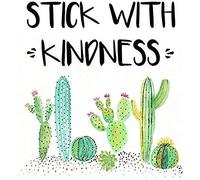 Eeypy Plaque murale en métal avec inscription « Stick with Kindness » sur le thème des cactus, décoration de salle de classe, pour enseignants succulents, 30,5 x 40,6 cm