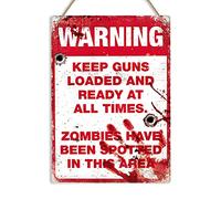Eeypy Plaque murale en métal avec inscription « Warning Zombies » - 20,3 x 30,5 cm