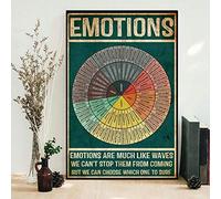Eeypy Poster carré « Wheel of Feelings & Emotions » sur le thème du travail social - Thérapie mentale - Décoration murale - 20,3 x 30,5 cm