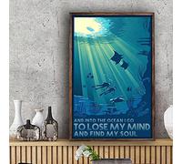 Eeypy Scuba Diving And Into The Ocean I Go To Lose My Mind And Find My Soul Poster Décoration murale en fer pour la maison 20,3 x 30,5 cm