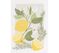 Eeypy Sicilian Lemon Vintage Style Botanical Art Plaque en métal à suspendre