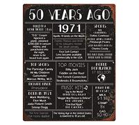 Eeypy Signs For Garage Plaque en étain vintage pour 50e anniversaire 1971 Cadeau d'anniversaire pour homme et femme Décoration de fête Born in 1971 40,6 x 30,5 cm