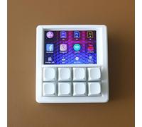 EezBotFun Macropad mécanique avec écran TFT de 3,5", 8 touches programmables, clavier personnalisé alimenté par ESP32, HID sans pilote pour streamers et designers, étui imprimé 3D Open Source (blanc)