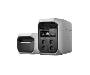 EF EcoFlow Delta 3 Max Plus avec Batterie supplémentaire, Batterie LFP 4096 Wh, Sortie CA 3 000 W, prête à l'emploi, Secours Extensible pour Camping, urgences à la Maison, Mobile Homes et Camping-Car